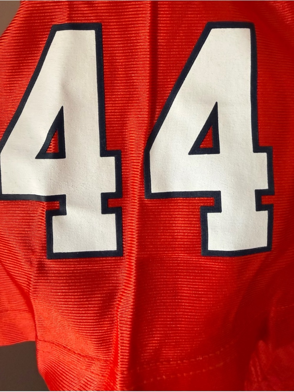 Nike Men’s Orange Football Jersey #44 with Navy & White Accents - Picture 7 of 11